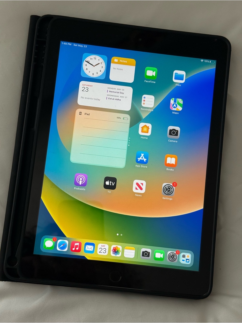 Apple iPad in Black with Black Protective Case